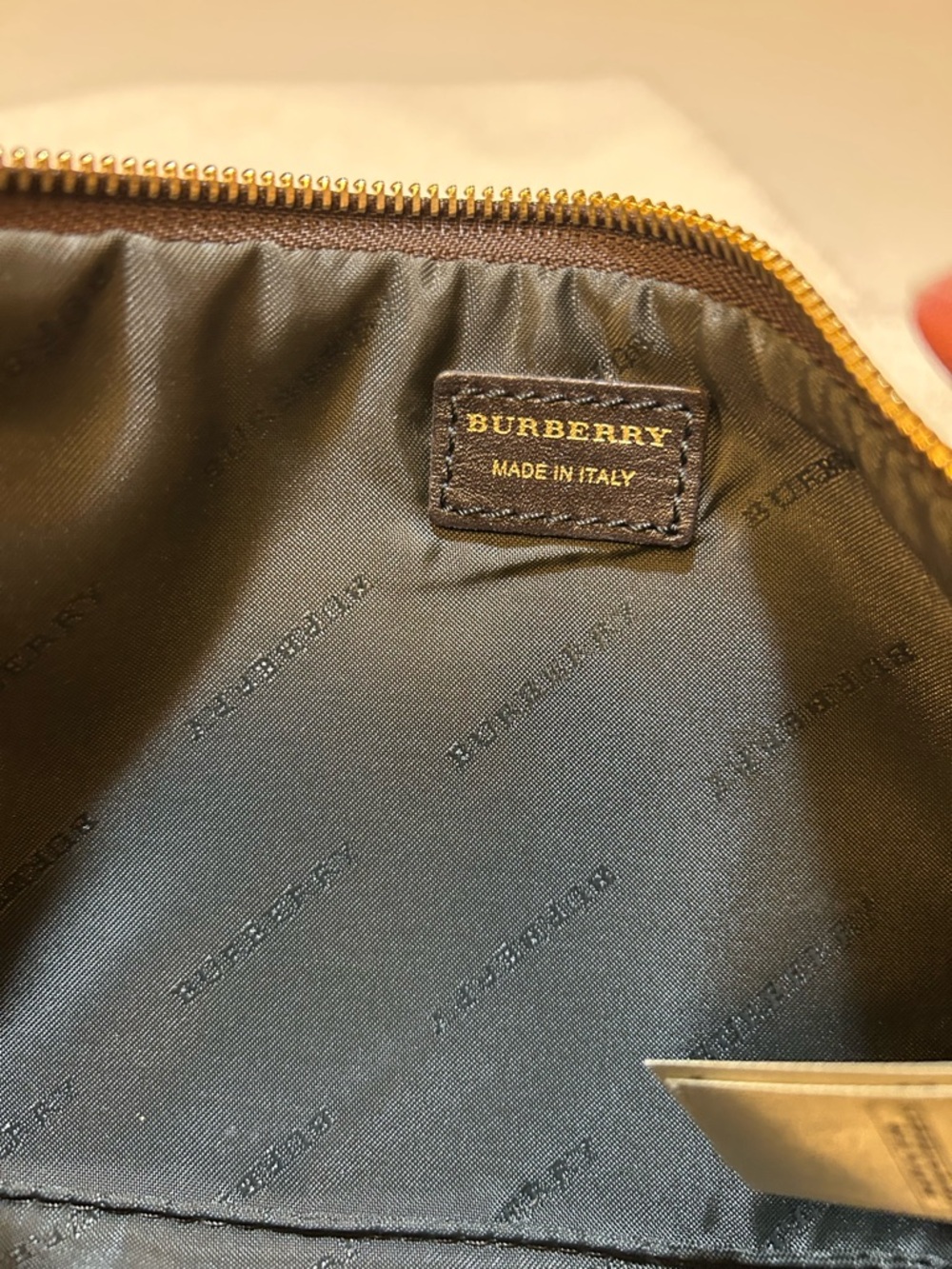 Vintage Check Leather Crossbody Bag in Beige and Black - Picture 2 of 11